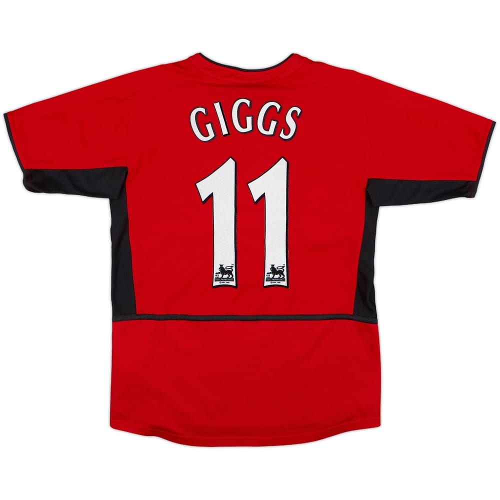 2002-04 Manchester United Home Shirt Giggs #11 - 8/10 - (L.Boys)