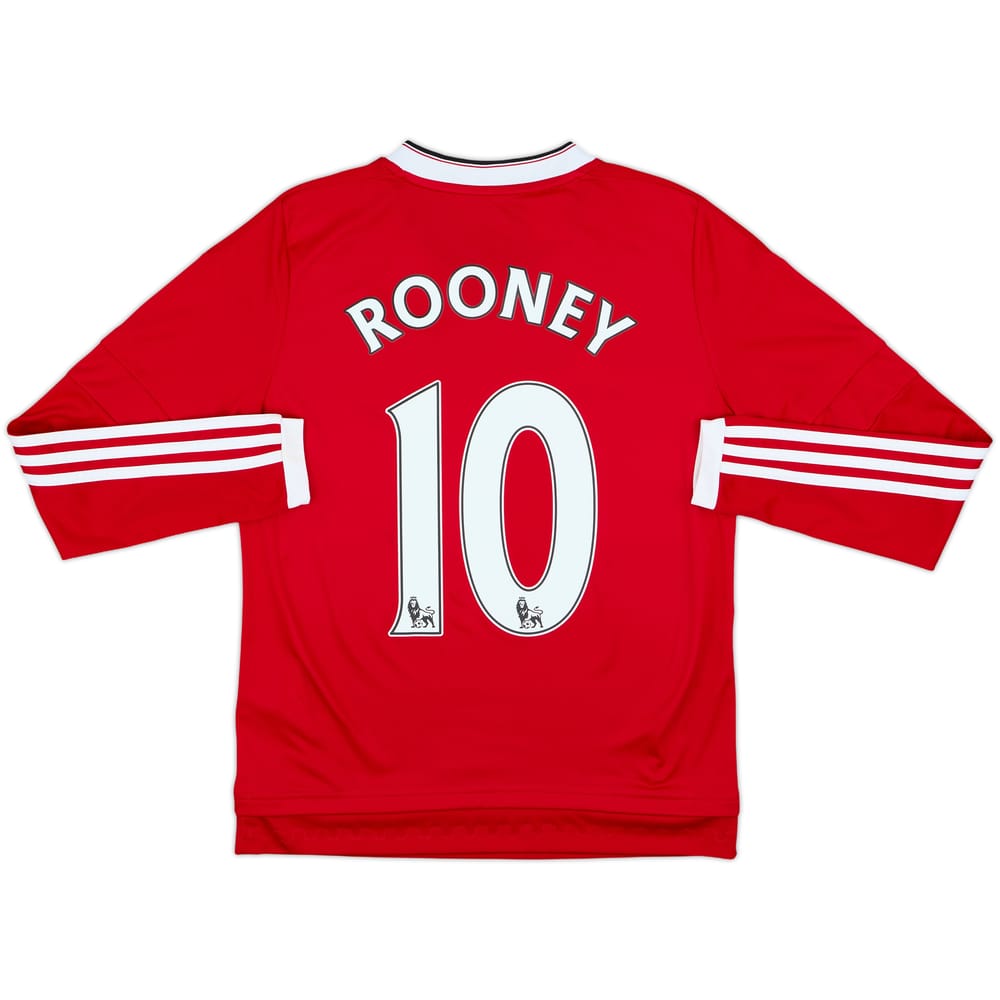 2015-16 Manchester United Home L/S Shirt Rooney #10 - 9/10 - (L.Boys)