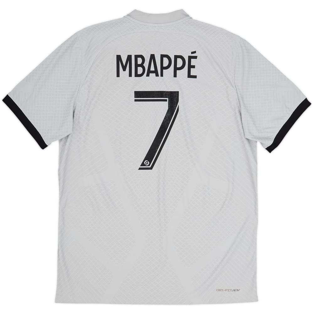 Camiseta auténtica de visitante del Paris Saint-Germain 2022-23 Mbappe #7 - 10/10 - (L)
