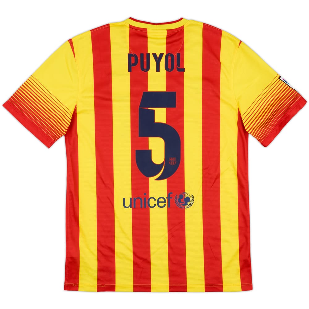 2013-15 Barcelona Away Shirt Puyol #5 - 8/10 - (M)