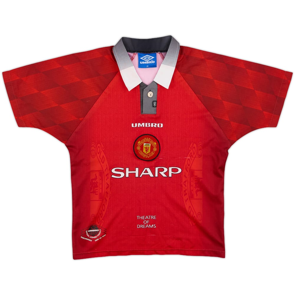 1996-98 Manchester United Home Shirt - 8/10 - (L.Boys)