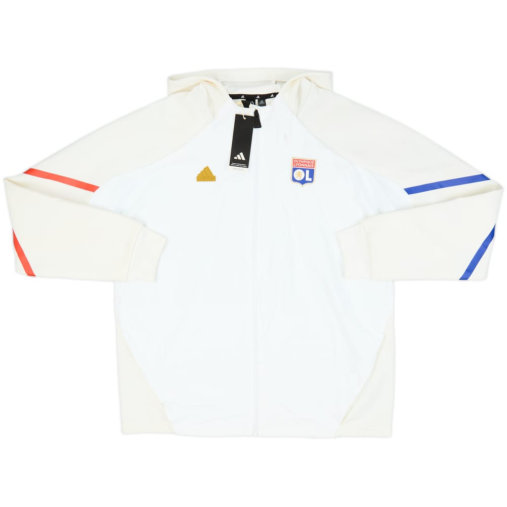 2023-24 Lyon adidas Pre-Match Hooded Track Jacket (XL)