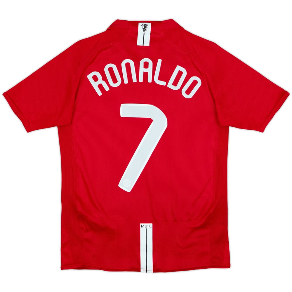 2007-09 Manchester United Home Shirt Ronaldo #7 - 8/10 - (XL.Boys)