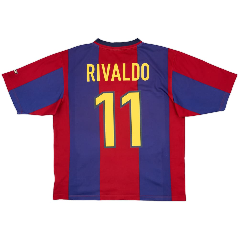 1998-00 Barcelona Basic Home Shirt Rivaldo #11 - 8/10 - (L)