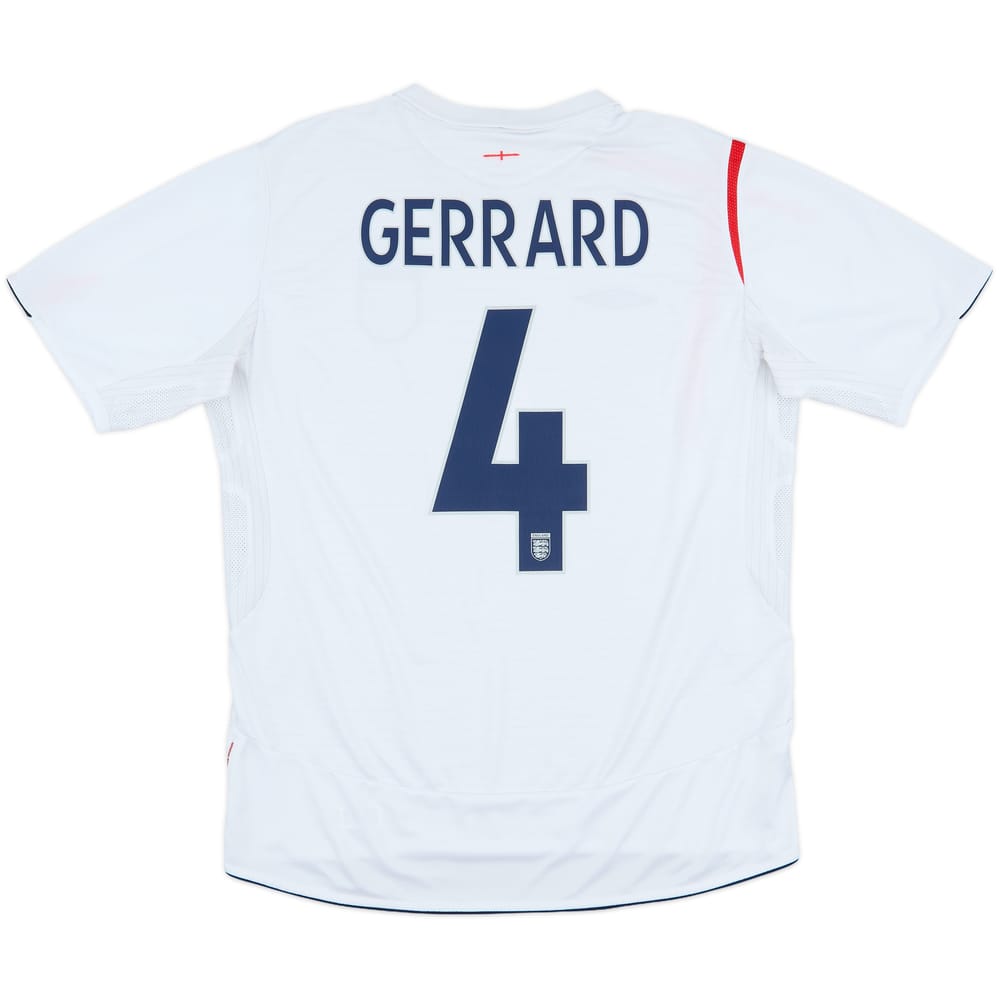 2005-07 England Home Shirt Gerrard #4 - 6/10 - (XL)
