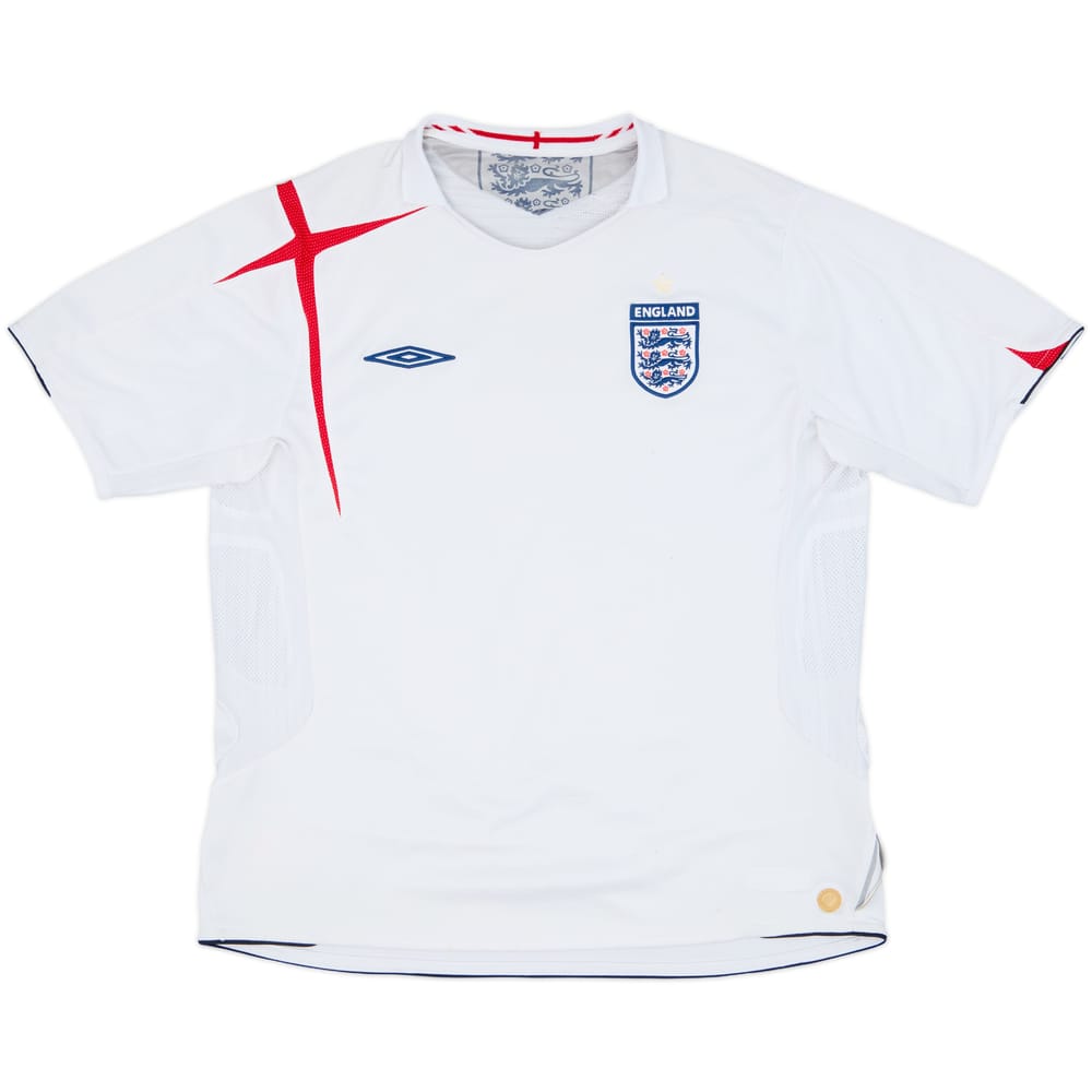2005-07 England Home Shirt - 4/10 - (XL)