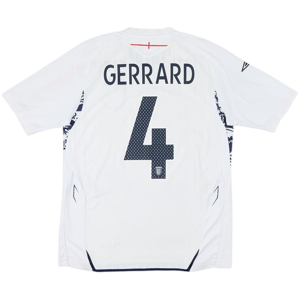 2007-09 England Home Shirt Gerrard #4 - 7/10 - (M)