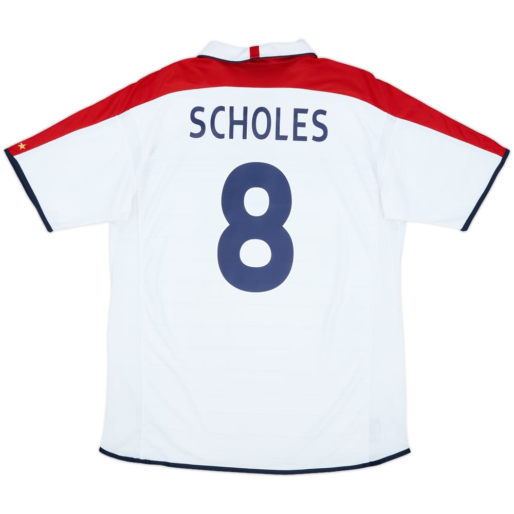 2003-05 England Home Shirt Scholes #8 - 9/10 - (XL)