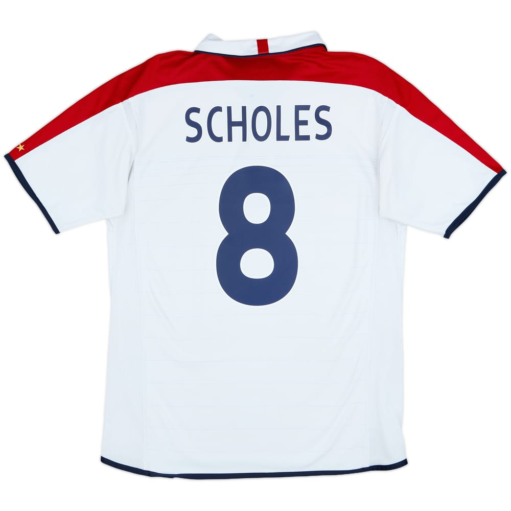 2003-05 England Home Shirt Scholes #8 - 6/10 - (L)