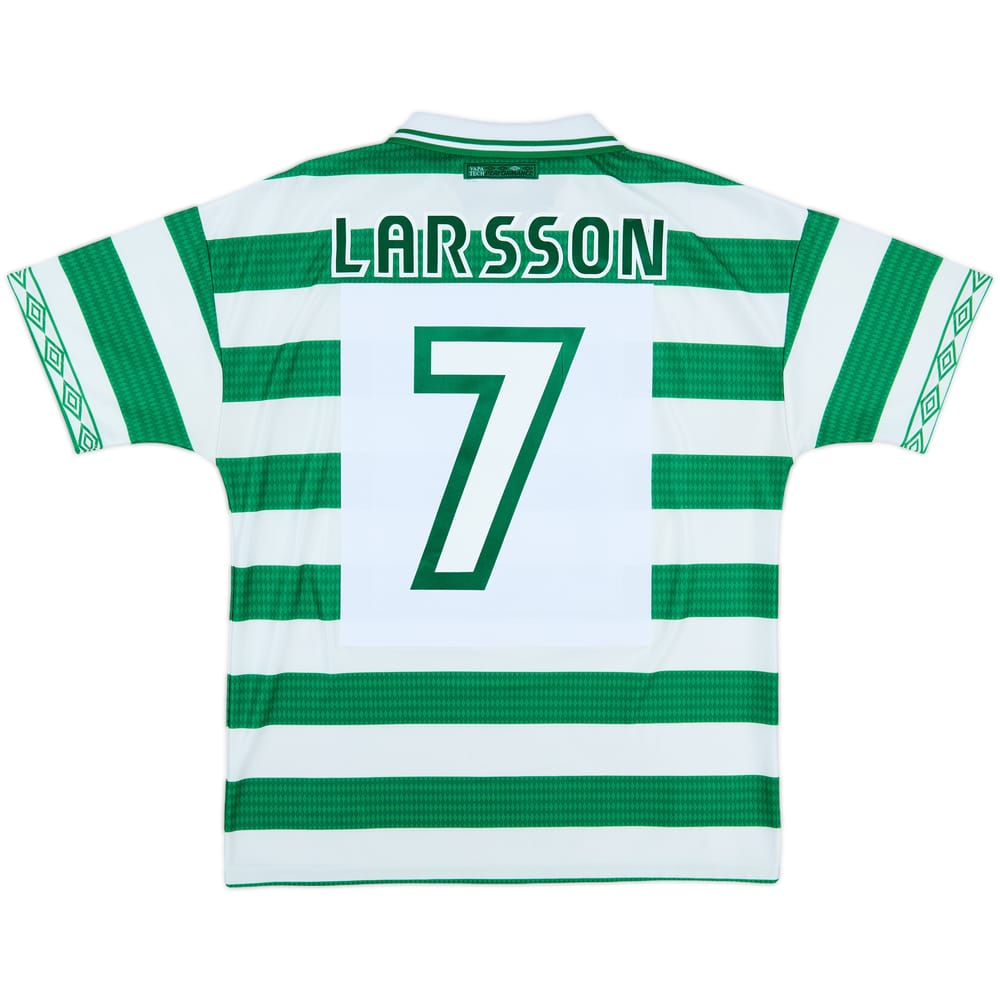 1997-99 Celtic Home Shirt Larsson #7 - 8/10 - (L)