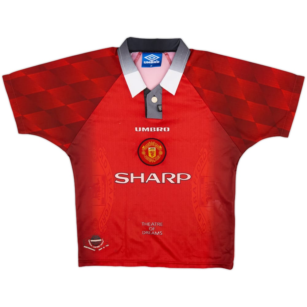 1996-98 Manchester United Home Shirt - 7/10 - (L.Boys)