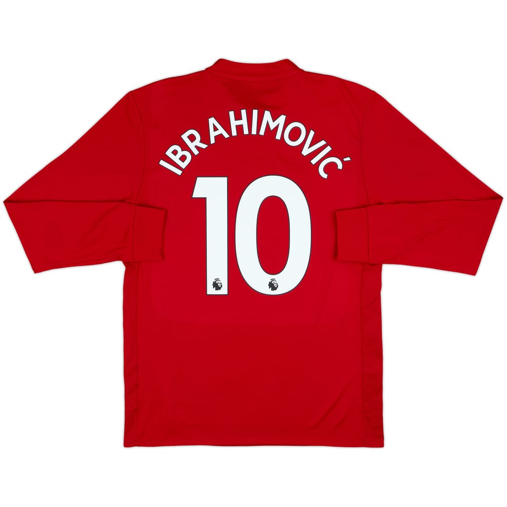 2017-18 Manchester United Home L/S Shirt Ibrahimovic #10 - 10/10 - (M)