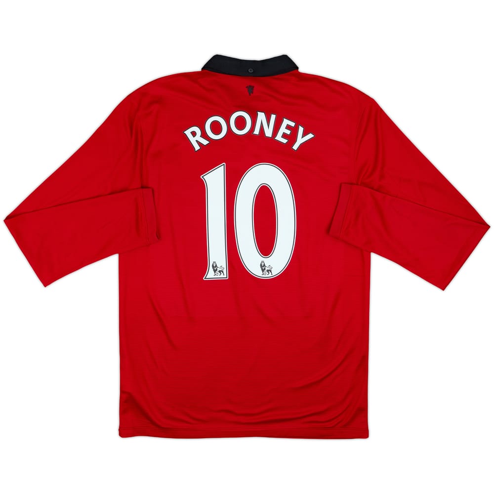 2013-14 Manchester United Home L/S Shirt Rooney #10 - 8/10 - (M)