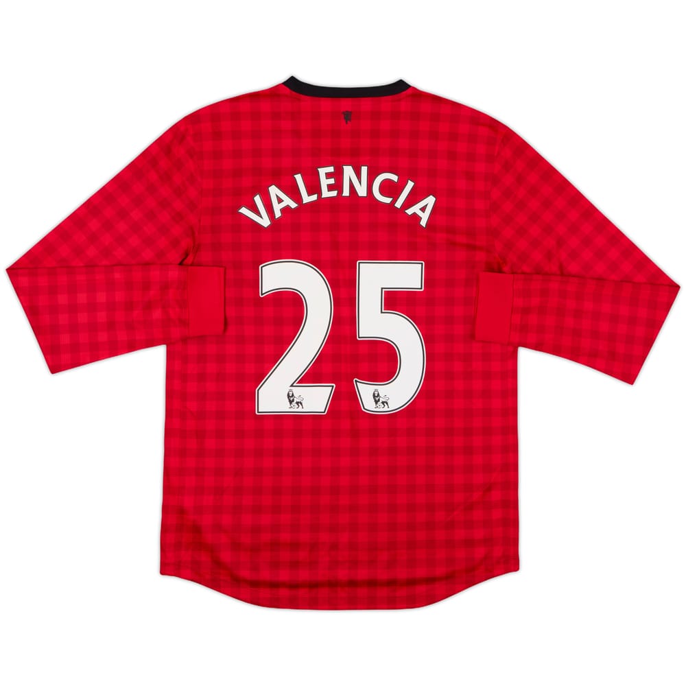 2012-13 Manchester United Home L/S Shirt Valencia #25 - 5/10 - (M)