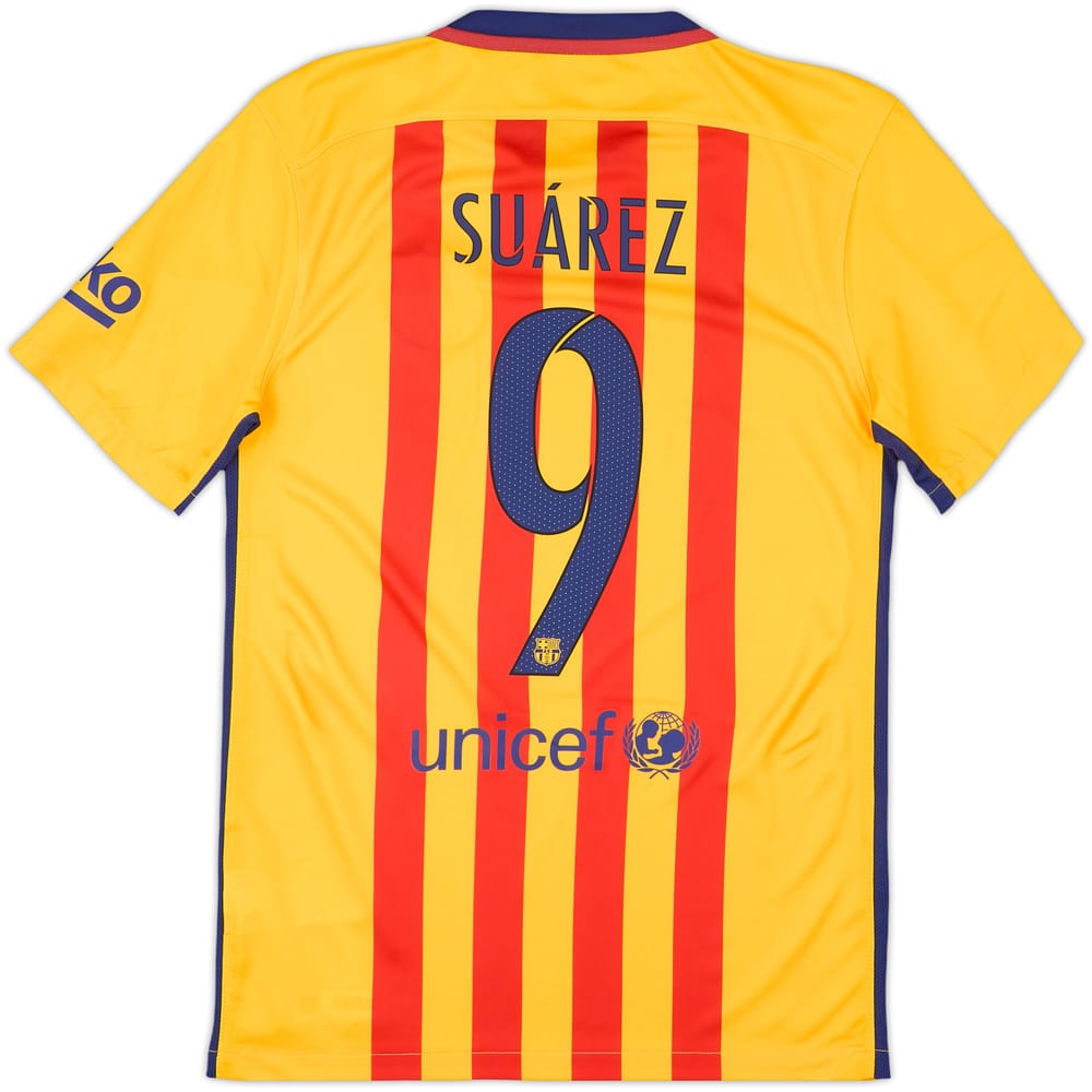 2015-16 Barcelona Away Shirt Suarez #9 (S)