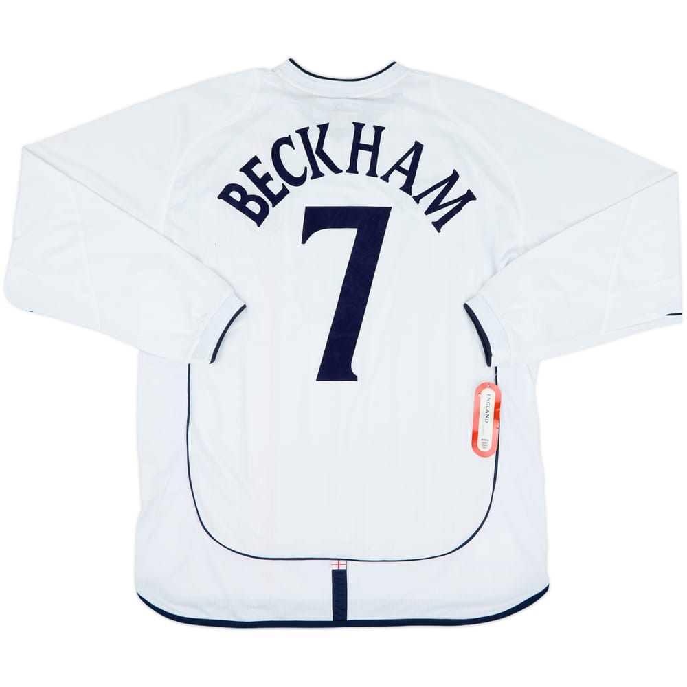 2001-03 England Home L/S Shirt Beckham #7 (XL)