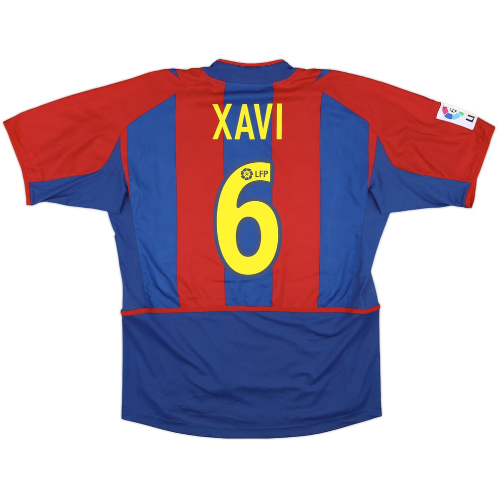 2002-03 Barcelona Player Issue Home Shirt Xavi #6 (L)