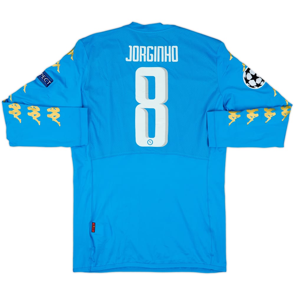 2016-17 Napoli Authentic Home L/S Shirt Jorginho #8 - 9/10 - (L)