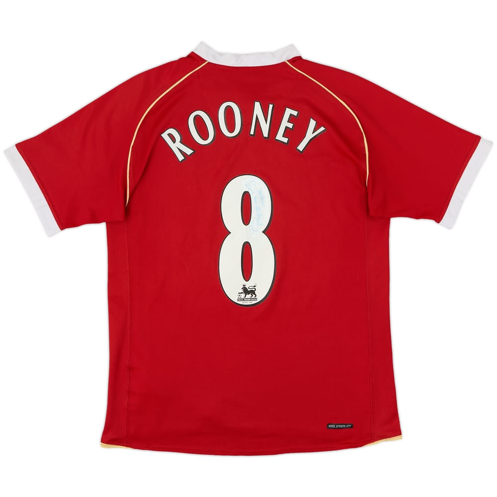 2006-07 Manchester United Signed Home Shirt Rooney #8 - 6/10 - (XL.Boys)