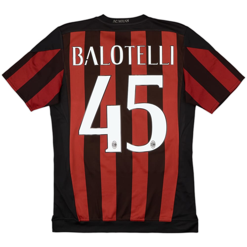 2015-16 AC Milan Home Shirt Balotelli #45 - 8/10 - (S)