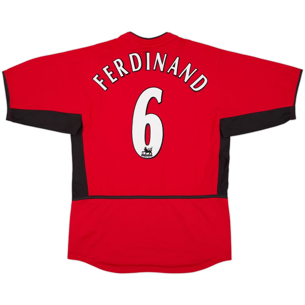 2002-04 Manchester United Home Shirt Ferdinand #6 - 8/10 - (S)