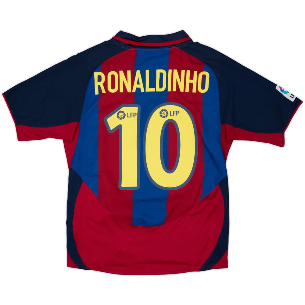 2003-04 Barcelona Home Shirt Ronaldinho #10 - 7/10 - (S)