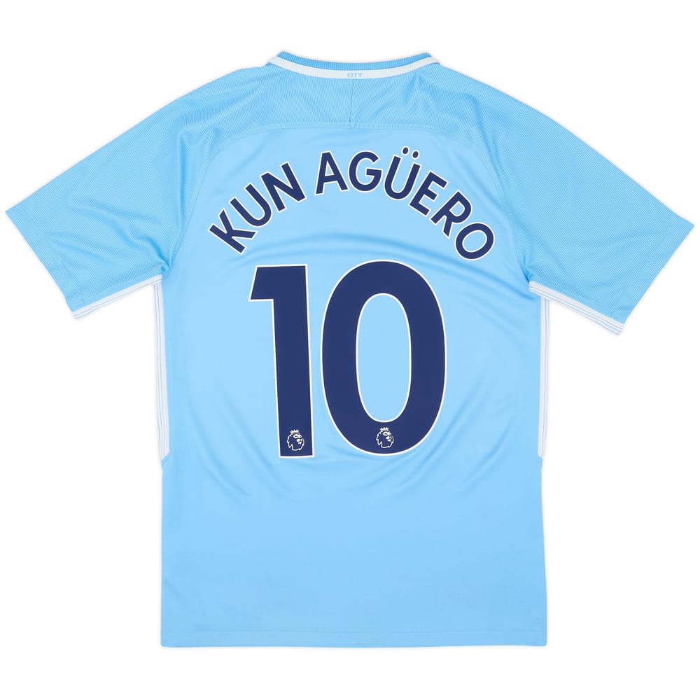 2017-18 Manchester City Home Shirt Kun Aguero #10 - 8/10 - (S)