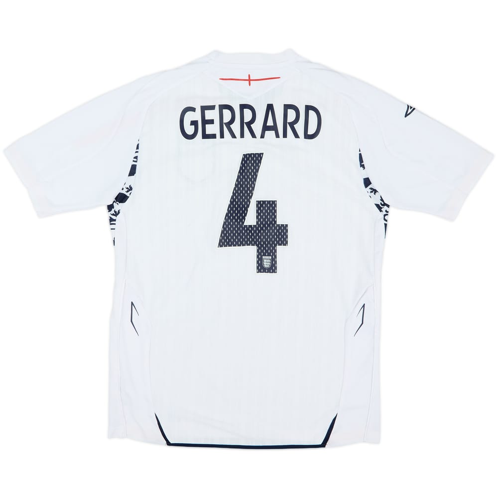 2007-09 England Home Shirt Gerrard #4 - 6/10 - (L)