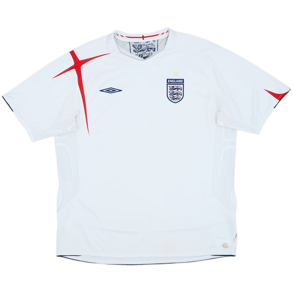 2005-07 England Home Shirt - 4/10 - (XXL)