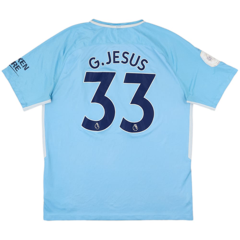2017-18 Manchester City Home Shirt Jesus #33 - 5/10 - (XL)