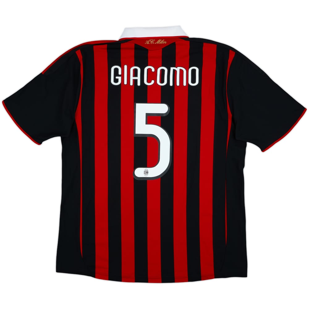 2009-10 AC Milan Home Shirt Giacomo #5 - 7/10 - (XL)
