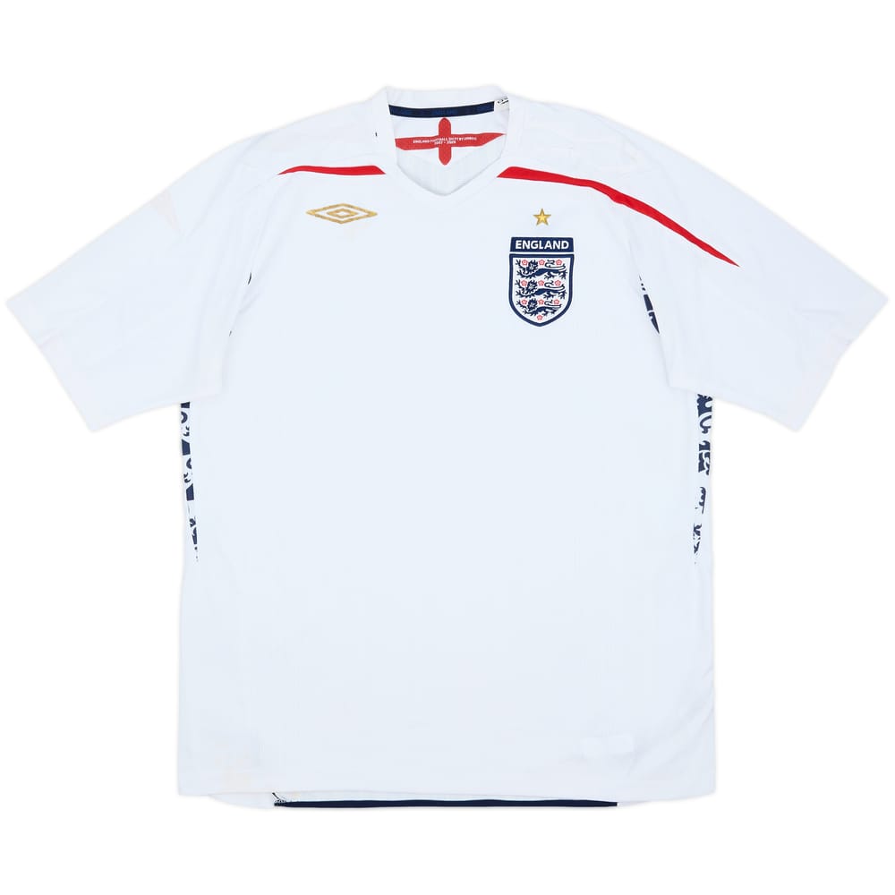 2007-09 England Home Shirt - 4/10 - (XL)
