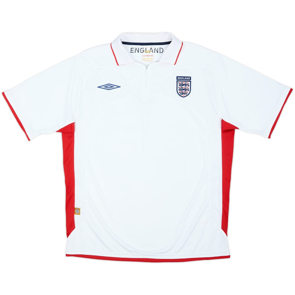 2006-08 England Umbro 1/4 Zip Polo Shirt - 8/10 - (L)