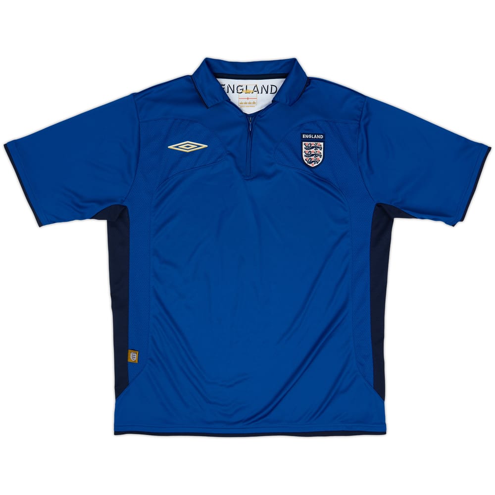 2006-08 England Umbro 1/4 Zip Polo Shirt - 10/10 - (L)