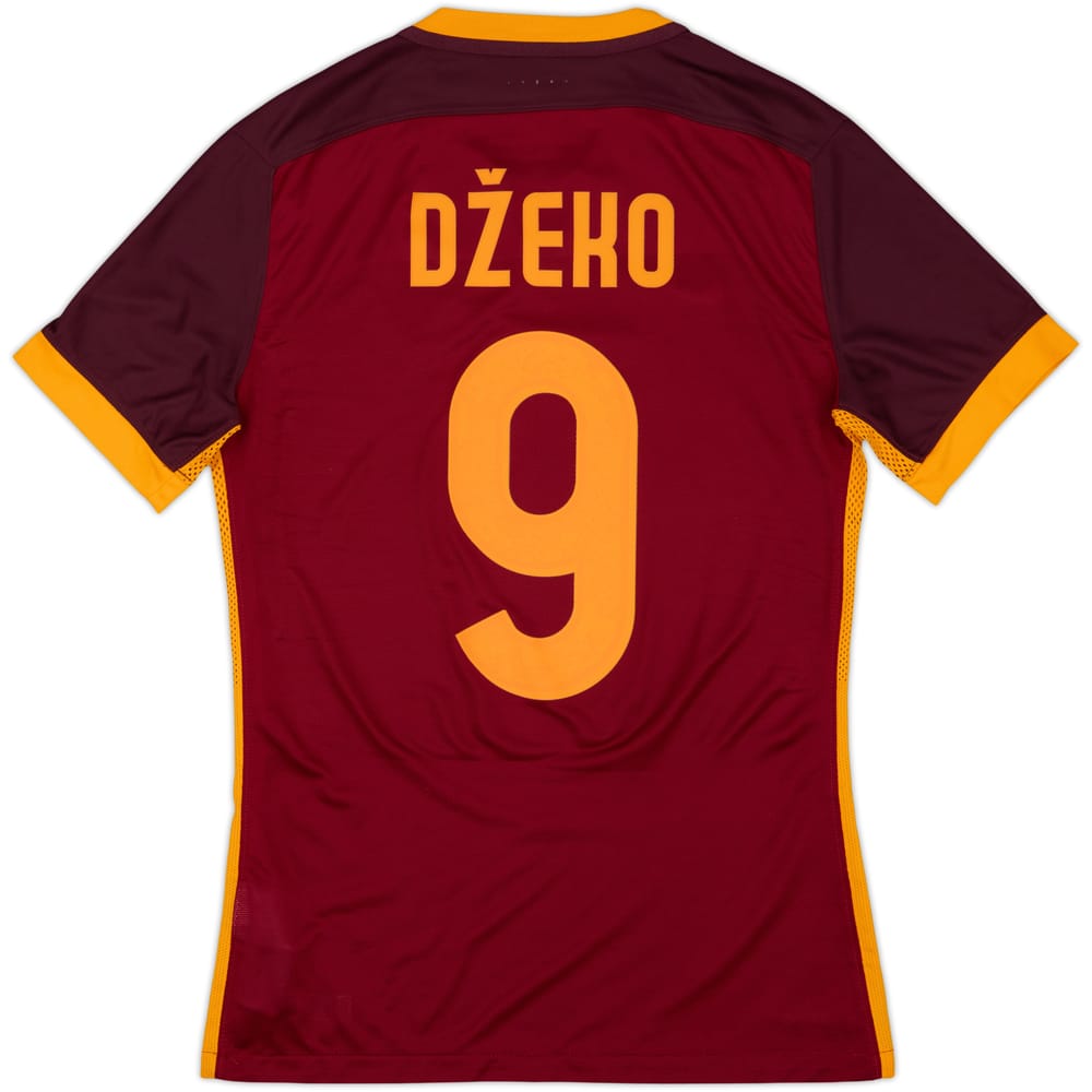 2015-16 Roma Authentic Home Shirt Dzeko #9 - 9/10 - (S)