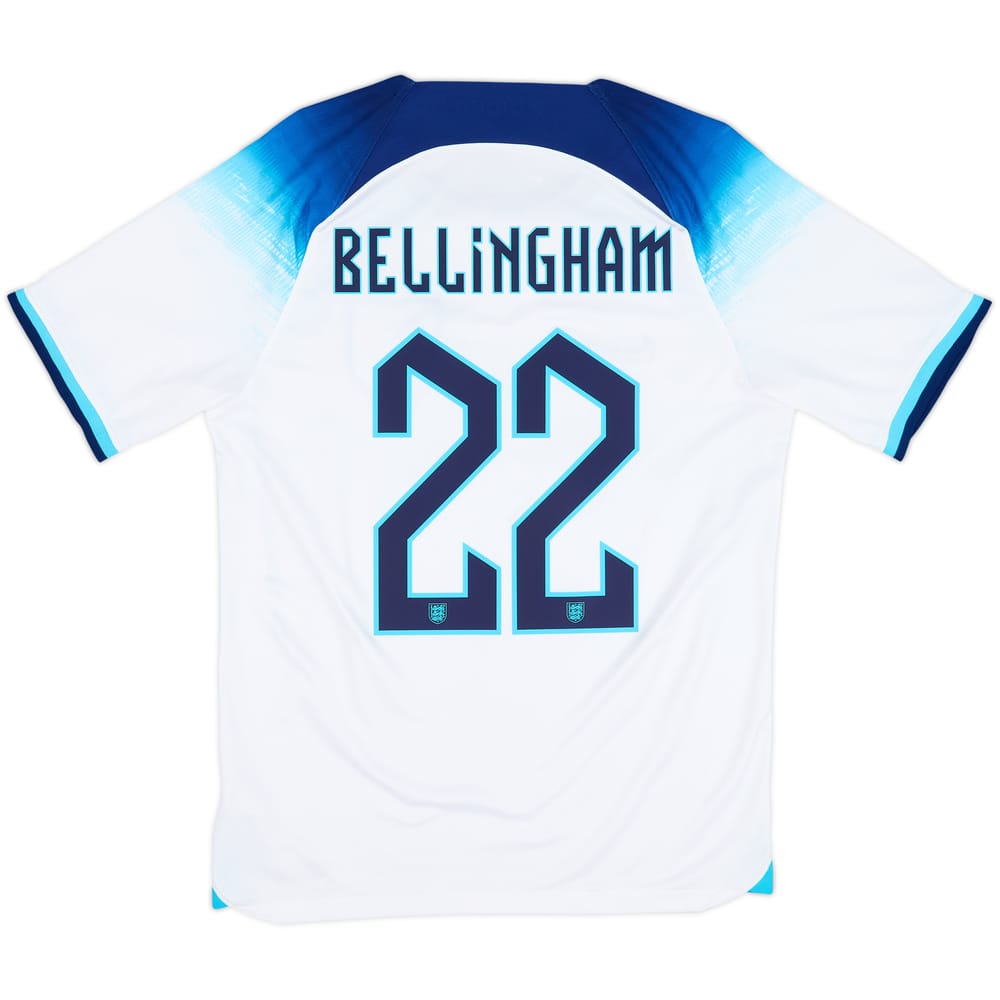 2022-23 England Home Shirt Bellingham #22 - 8/10 - (S)