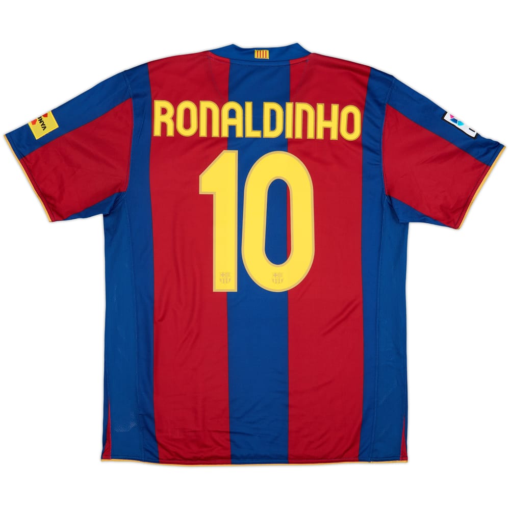 2007-08 Barcelona Home Shirt Ronaldinho #10 - 10/10 - (L)