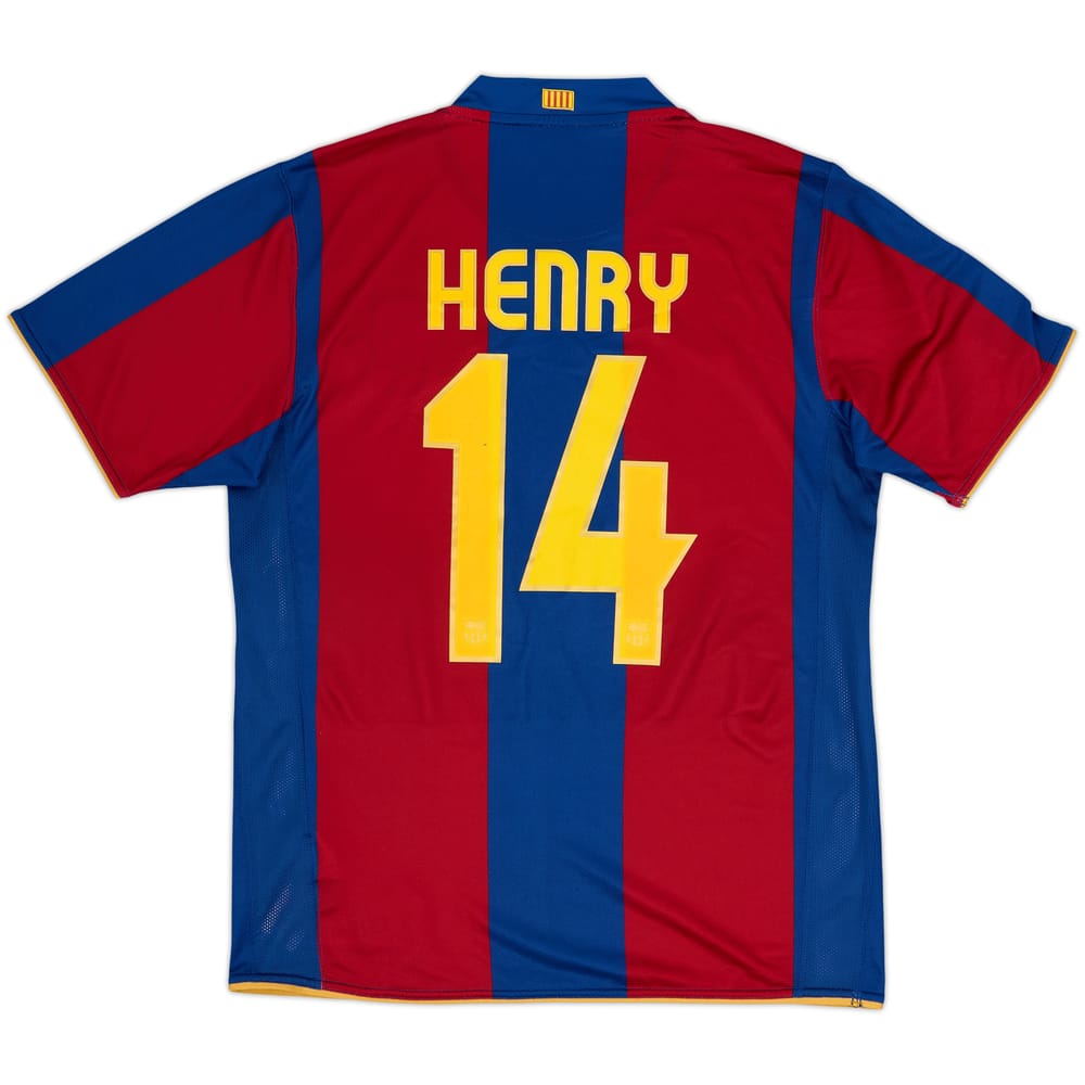 2007-08 Barcelona Home Shirt Henry #14 - 8/10 - (M)