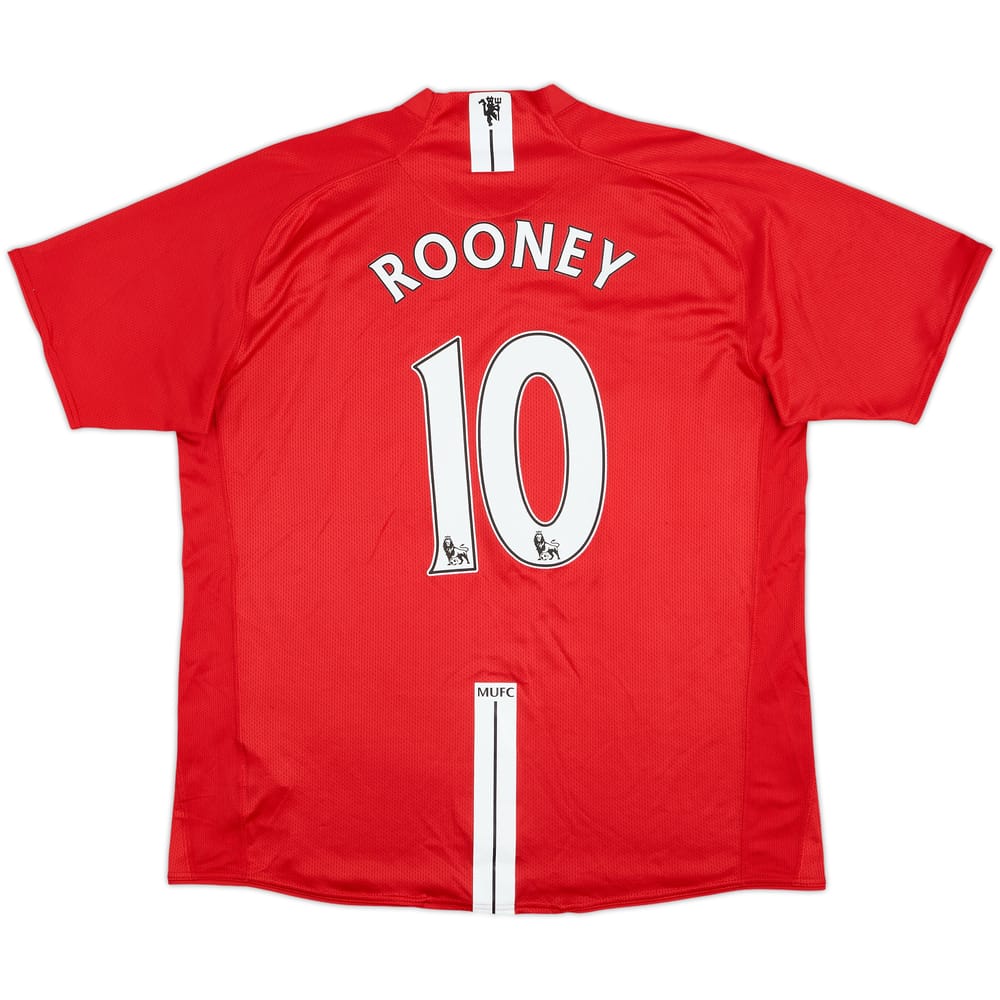 2007-09 Manchester United Home Shirt Rooney #10 - 8/10 - (XL)