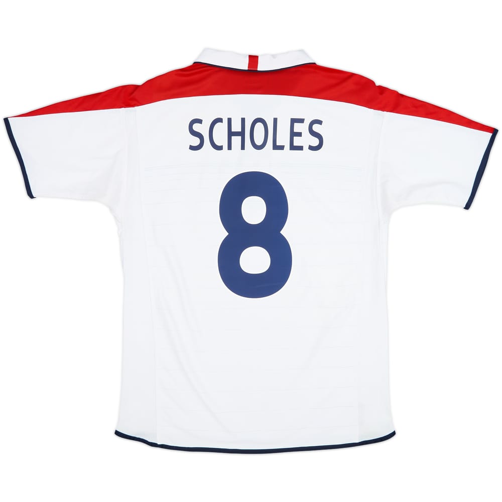 2003-05 England Home Shirt Scholes #8 - 6/10 - (L)