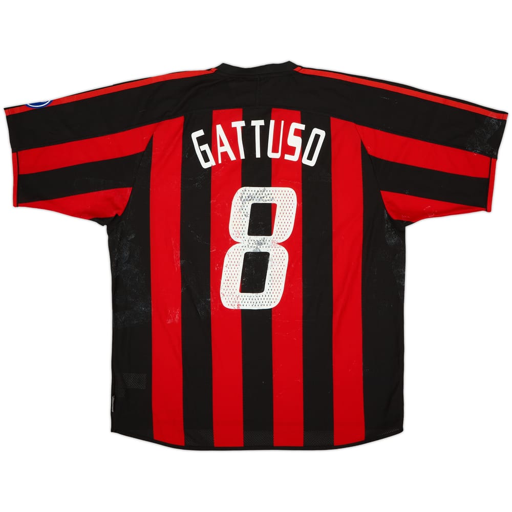 2003-04 AC Milan Home Shirt Gattuso #8 - 4/10 - (L)
