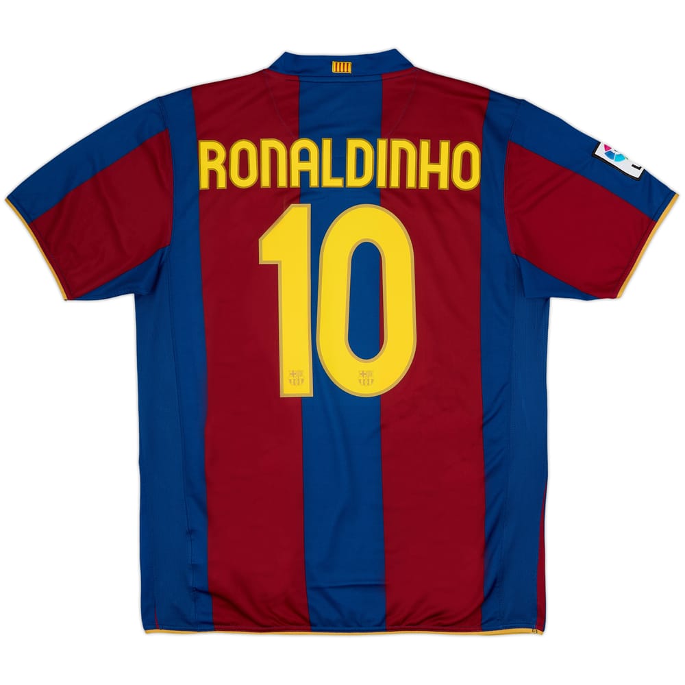 2007-08 Barcelona Home Shirt Ronaldinho #10 - 10/10 - (L)