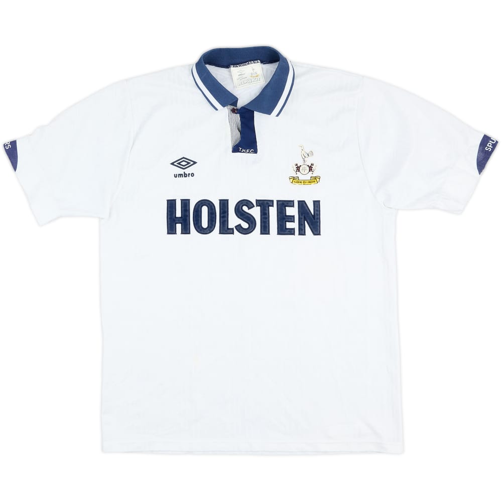 1991-93 Tottenham Home Shirt - 7/10 - (L)