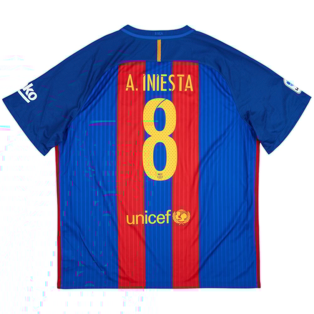 2016-17 Barcelona Home Shirt A.Iniesta #8 - 10/10 - (XXL)