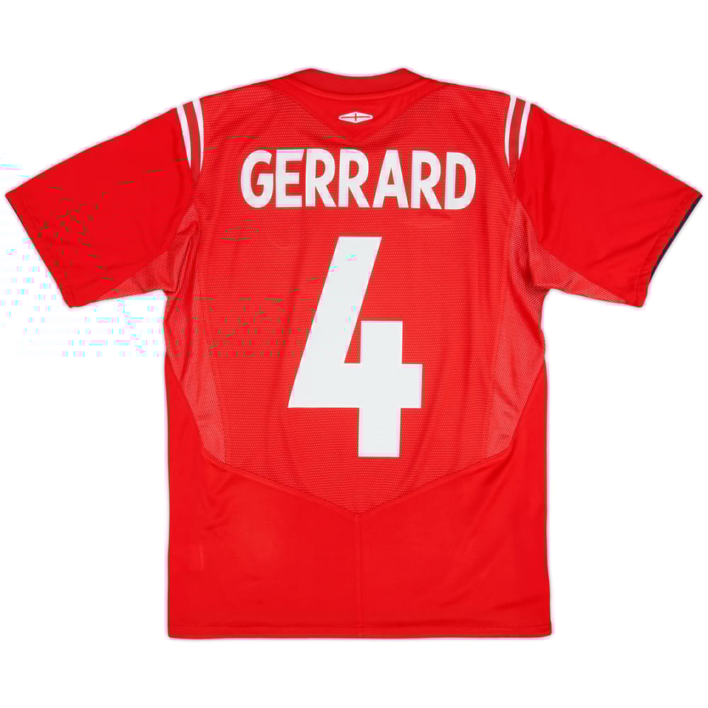 2004-06 England Away Shirt Gerrard #4 - 8/10 - (XL.Boys)