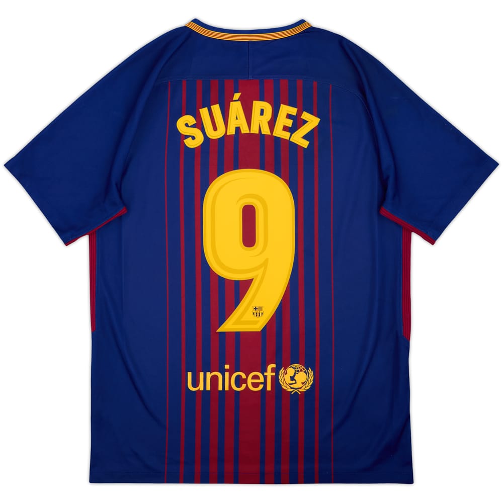 2017-18 Barcelona Home Shirt Suarez #9 - 6/10 - (M)