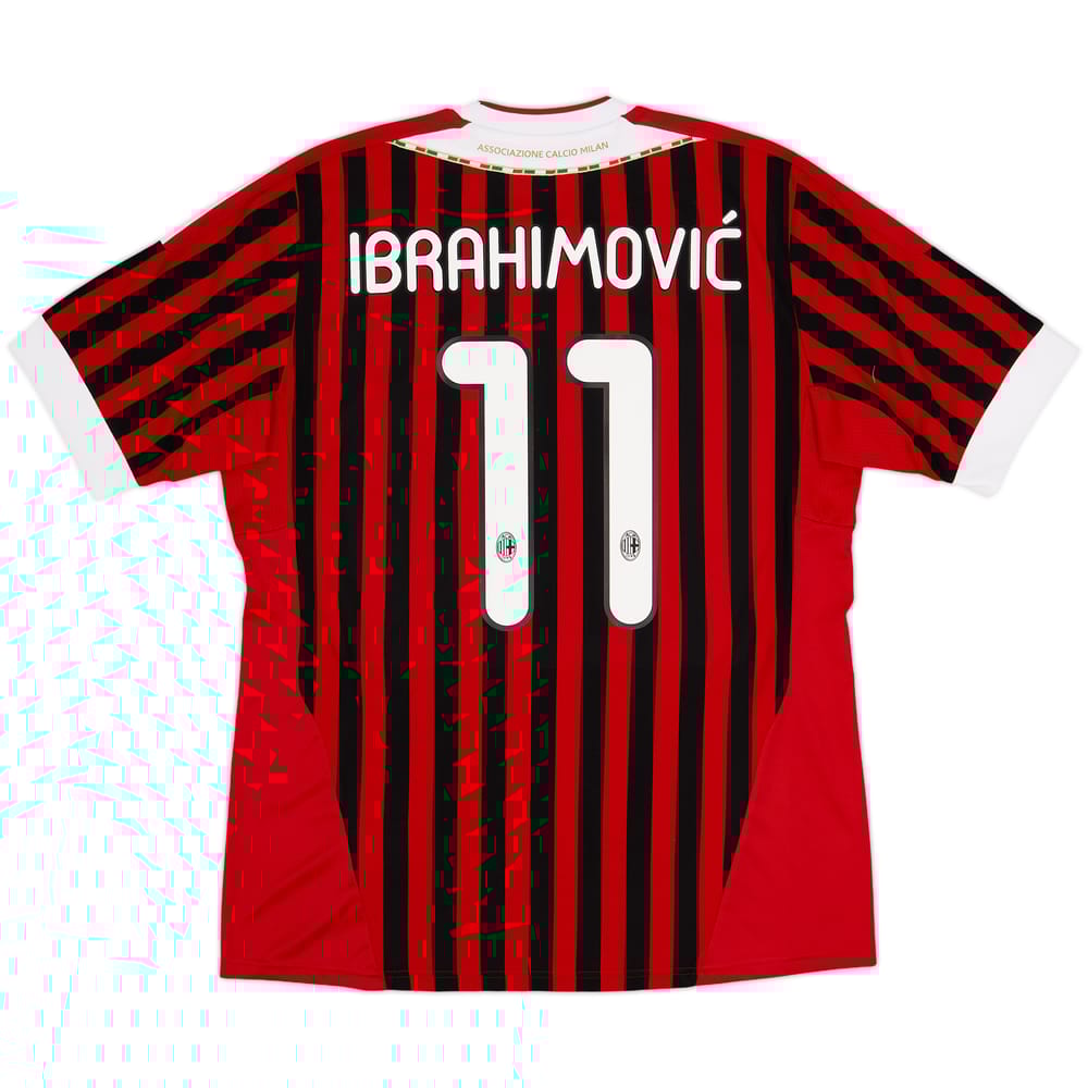 2011-12 AC Milan Home Shirt Ibrahimovic #11 - 9/10 - (L)