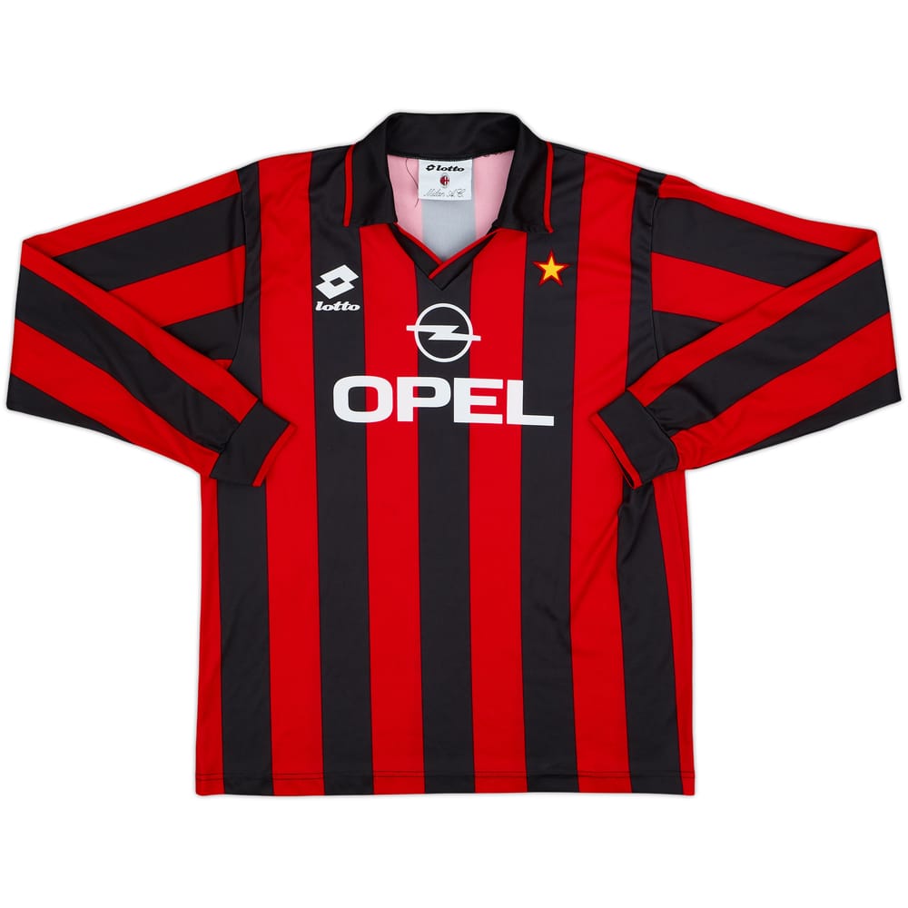 1994-95 AC Milan Home L/S Shirt - 10/10 - (XL.Boys)