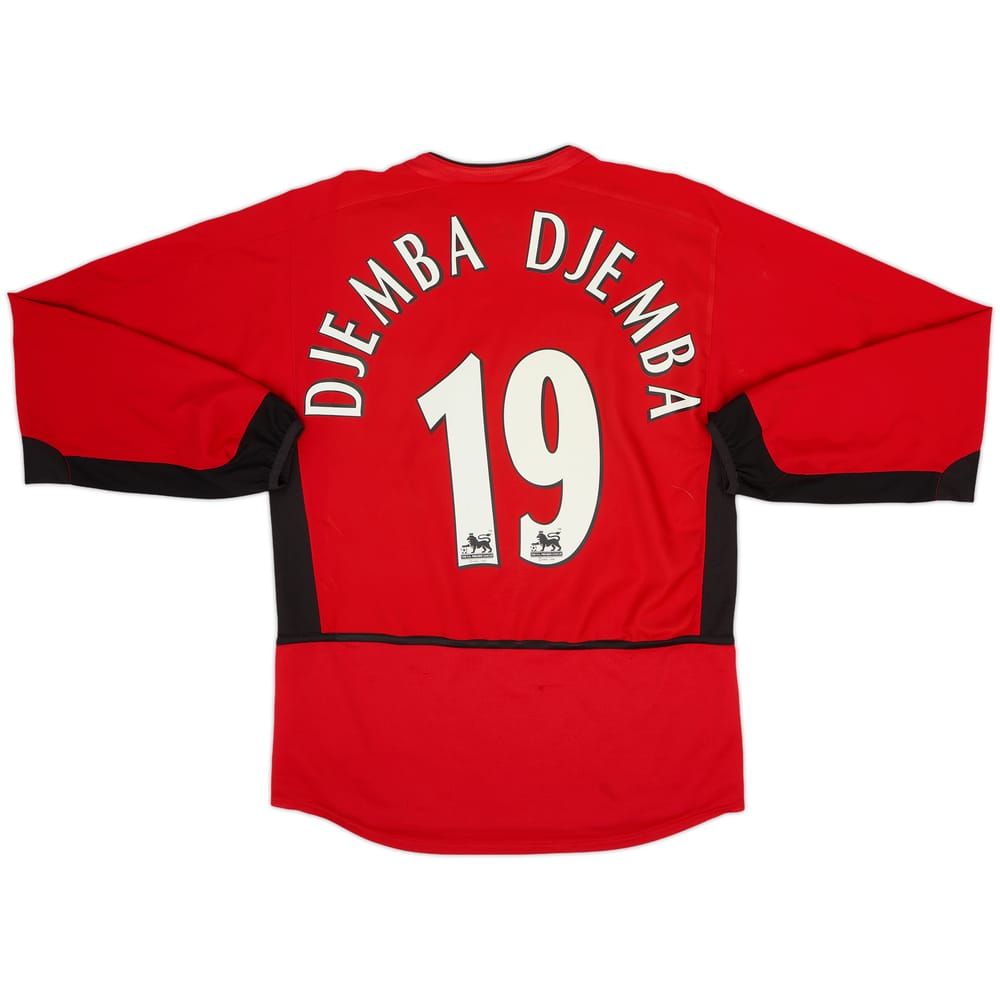 2002-04 Manchester United Home L/S Shirt Djemba Djemba #19 - 5/10 - (S)