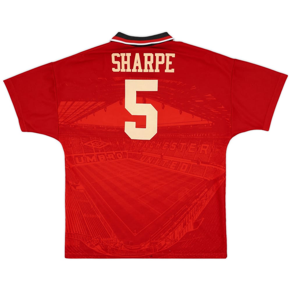 1994-96 Manchester United Home Shirt Sharpe #5 - 7/10 - (L)